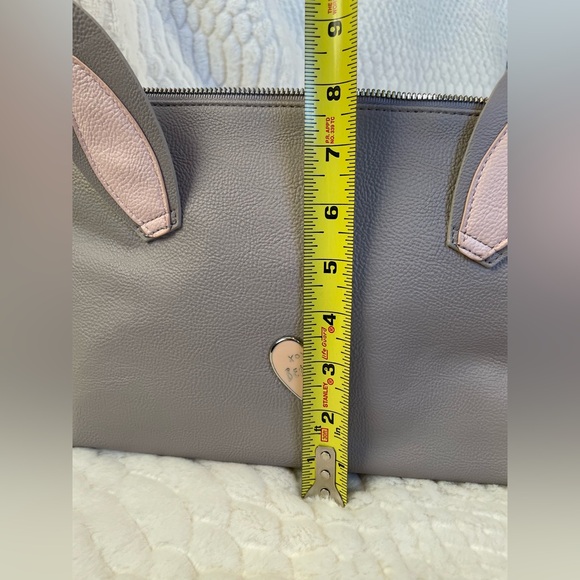 Betsey Johnson Bunny Ear Wristlet Pouch Clutch – Gray Blush – Valentine’s Easter - Picture 11 of 12